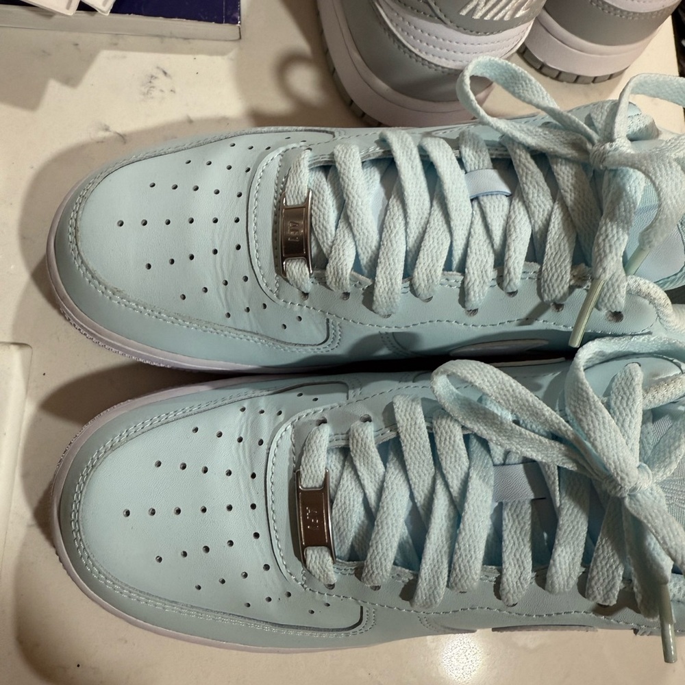 Nike Pastel Blue and White Air Sneakers - Picture 4 of 4